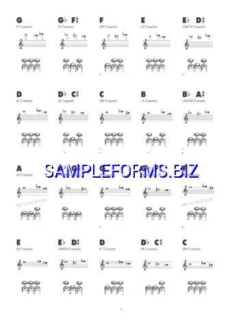Bb Trumpet Fingering Chart pdf free